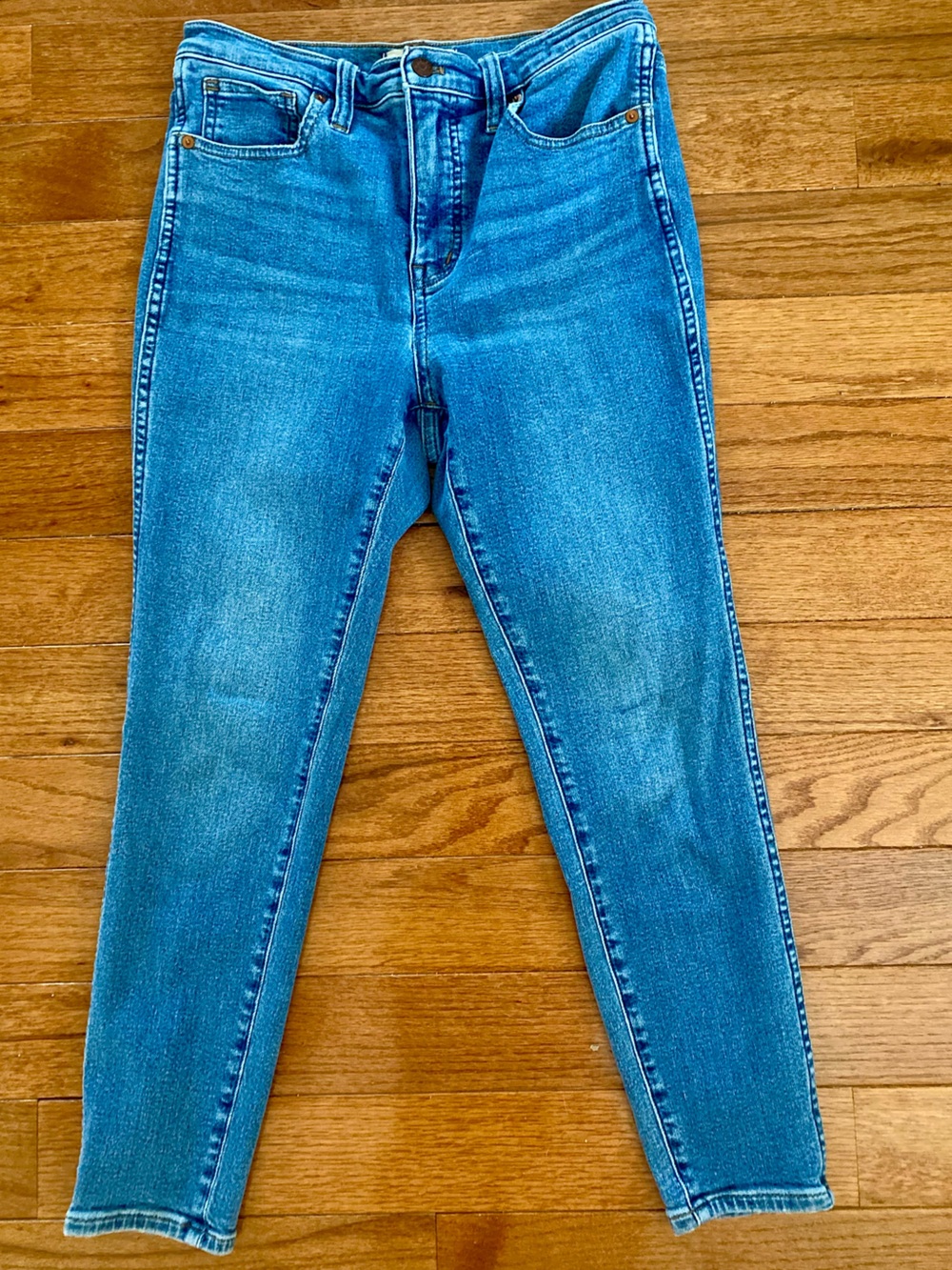 Madewell 10" High Rise Skinny Crop Jeans Medium Wash Size 28 Stretch Denim